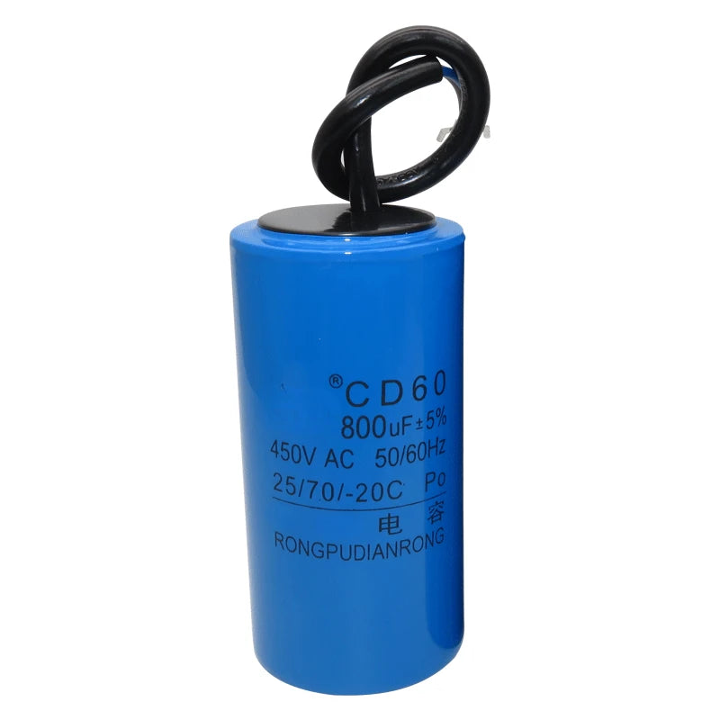 CD60 Motor Water Pump Starting Capacitor 250V 450V AC 50UF 75UF 100UF 150UF 200UF 250UF 300UF 350UF 400UF 500UF 600UF 800UF