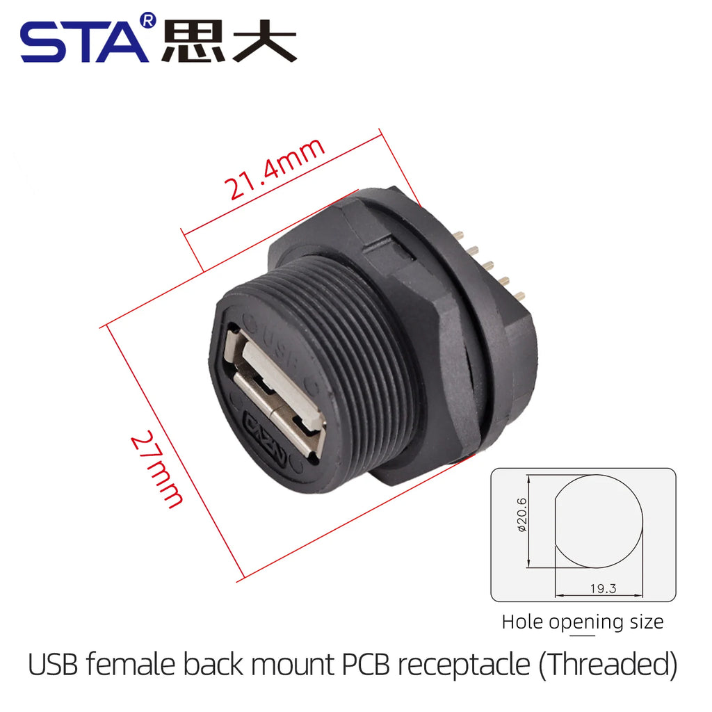 USB 2.0 Port Industrial Waterproof Connector IP67 Molded Male Female Aviation Plug Data Transfer Extension Cable 0.3 0.5 1M