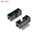 5/10Pcs Right Angle 6/10/20/26/34/40 Pin 2.54mm Pitch Male Socket Idc Box Header Pcb Connector Double Row 10p/20p/40p Dc3 Header