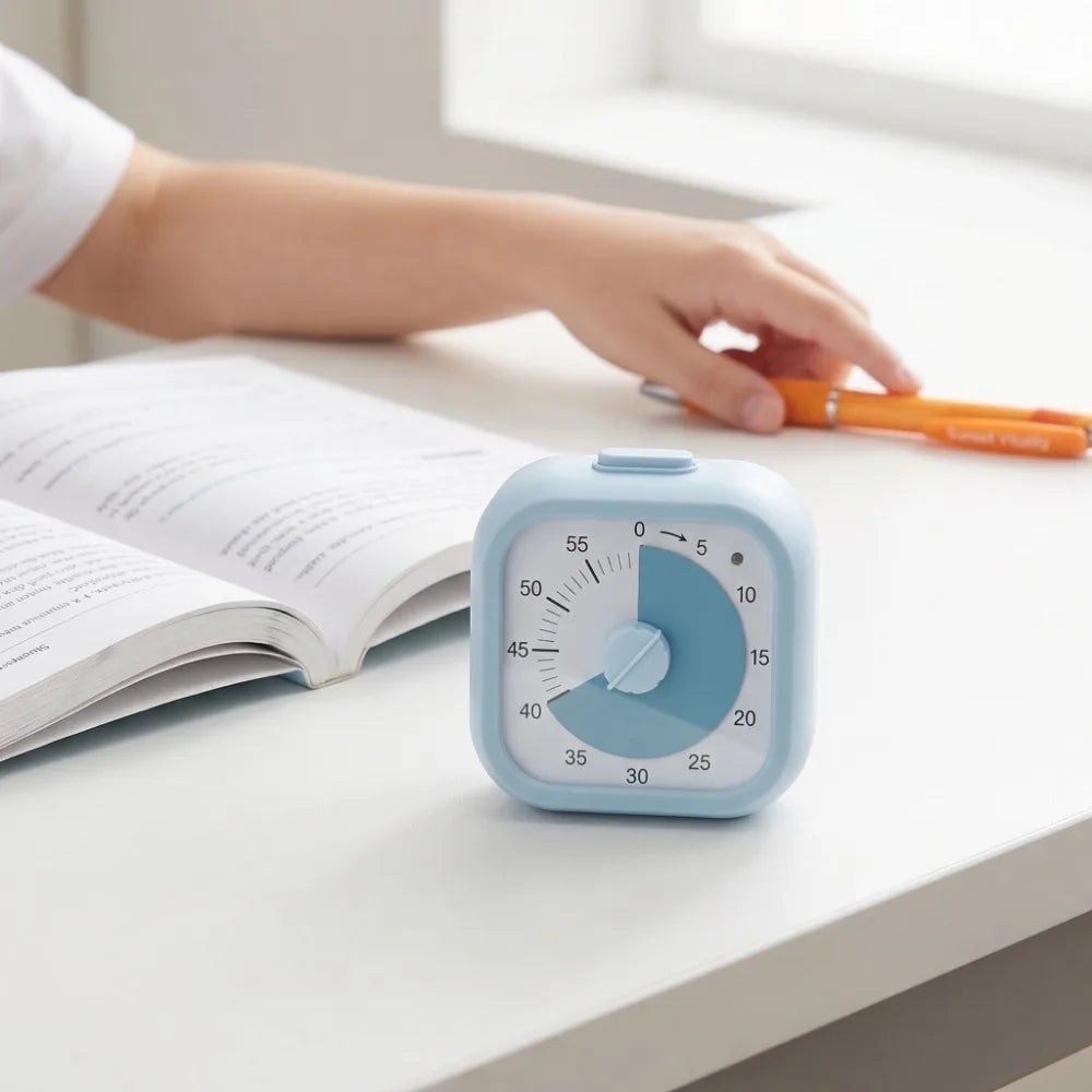 60 Minute Visual Timer Self Discipline Silent Operation Countdown Alarm Clock Square / Round Design Visualization
