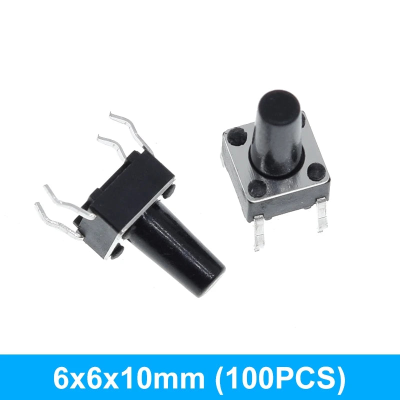 GREATZT 6X6X5/4.3/5.5/6/7/8/9/10/13MM Tact Switch Push Button Switch 12V 4PIN DIP Micro Switch For TV/Toys/home use Button