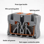 1Pc Wire Electrical Cable Connectors Plug-in Terminal Block PTFIX 2.5mm² Splitter Spliceable DIN-Rail Mounting Junction Box Too