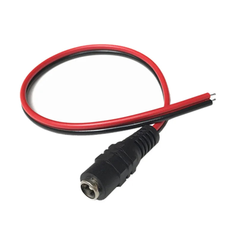 DC Power Pigtail Cable 5.5x2.1mm 25cm Male Female DC Connector Plug 22 AWG Barrel Jack Connector for CCTV Camera LED Strip Light