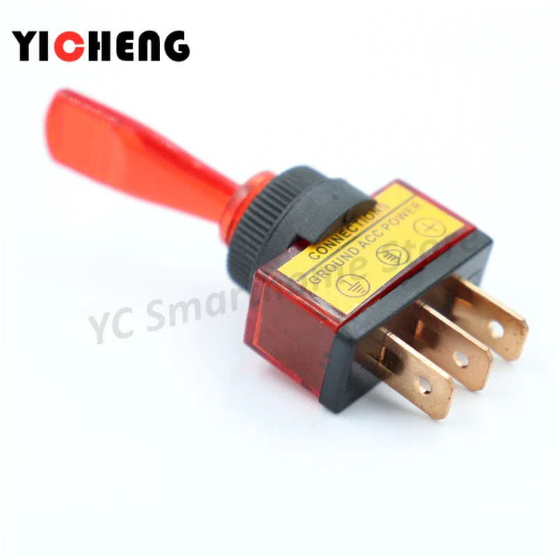4Pcs Car Toggle Switch 12V Illuminated Car Rocker Switch 20A Rocker Switch Red Blue Green Yellow