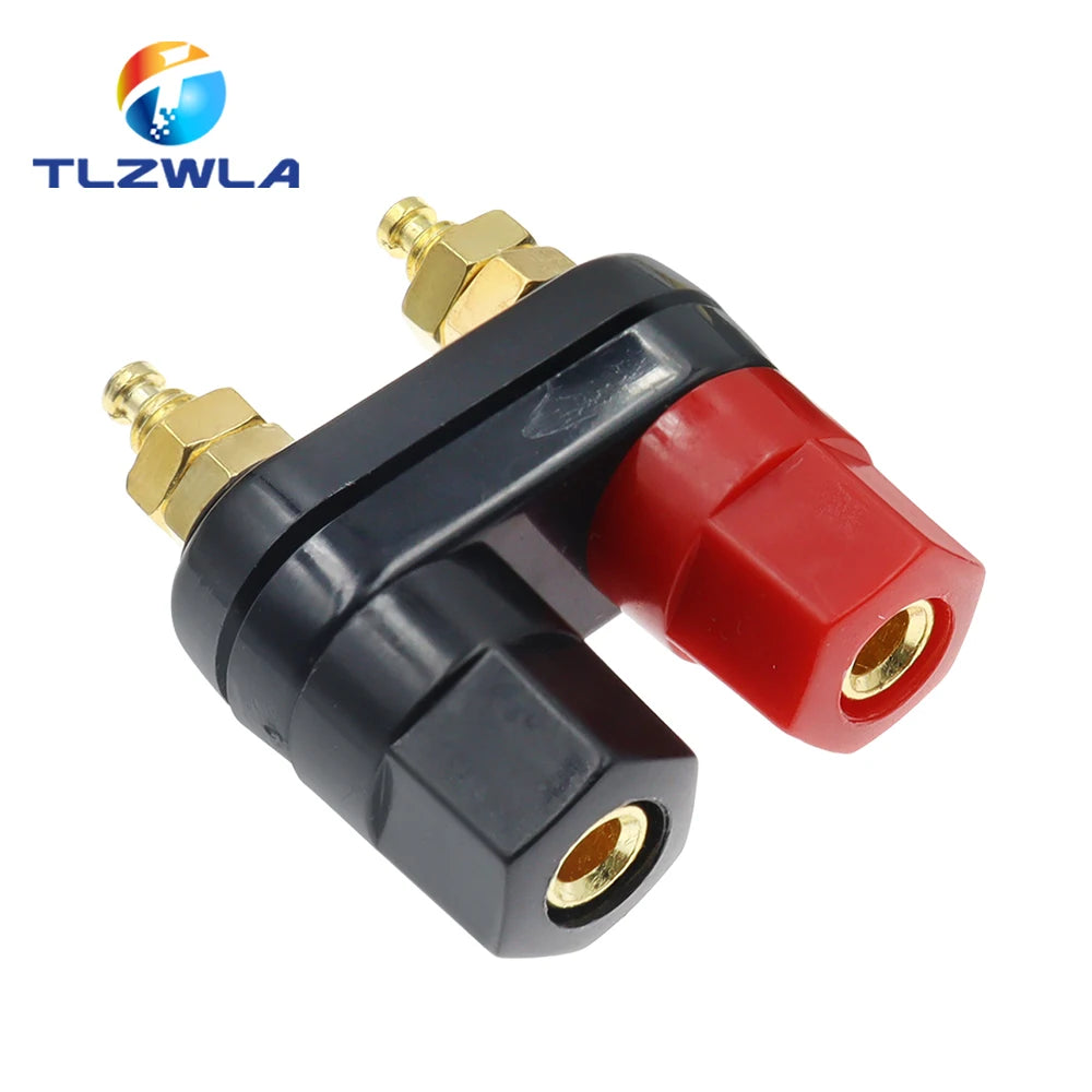 1PCS Banana plugs Couple Terminals Red Black Connector Amplifier Terminal Binding Post Banana Speaker Plug Jack