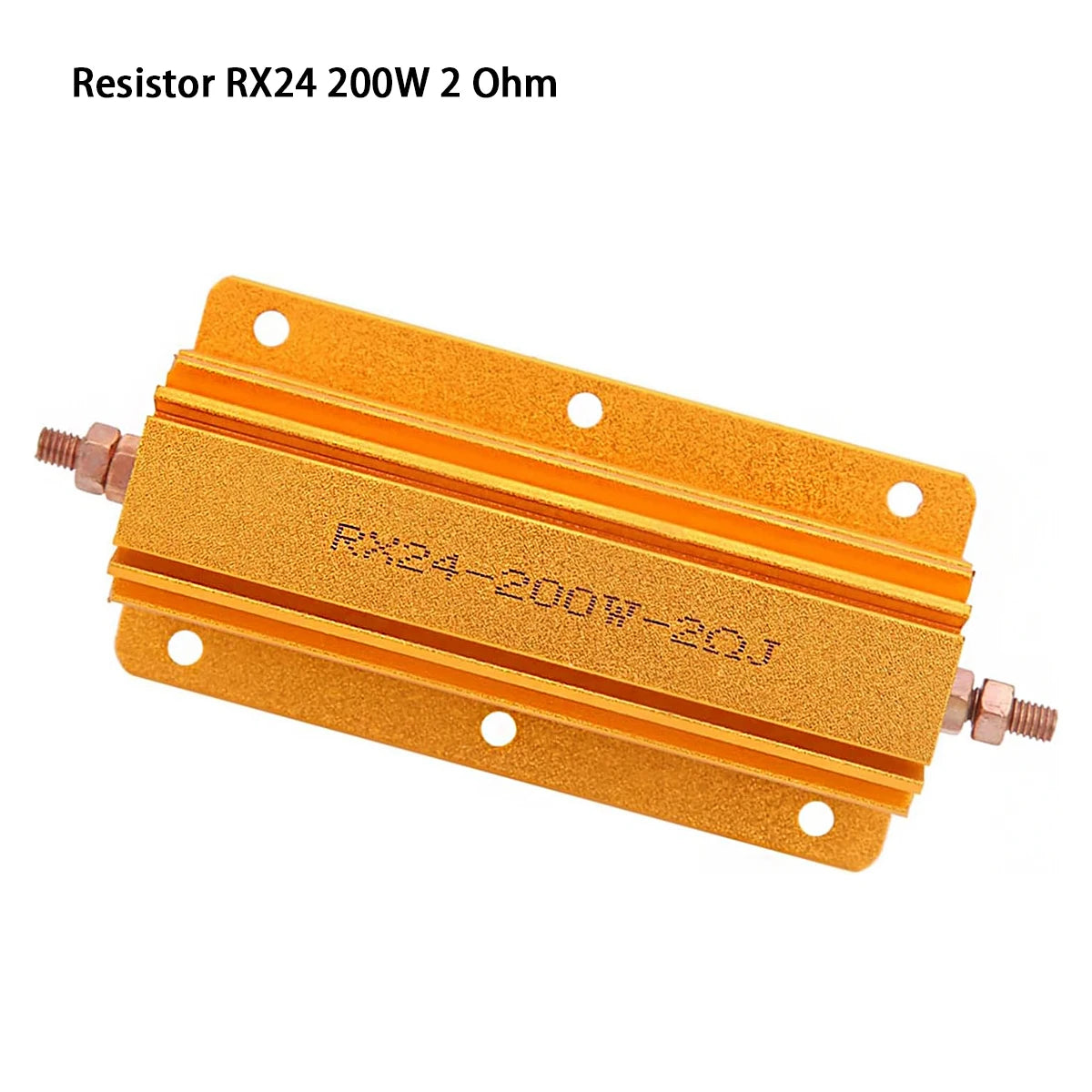 1pcs RX24 200W Aluminum Power Metal Shell Case Wirewound Resistor 1R 2R 4R 8R Ohm