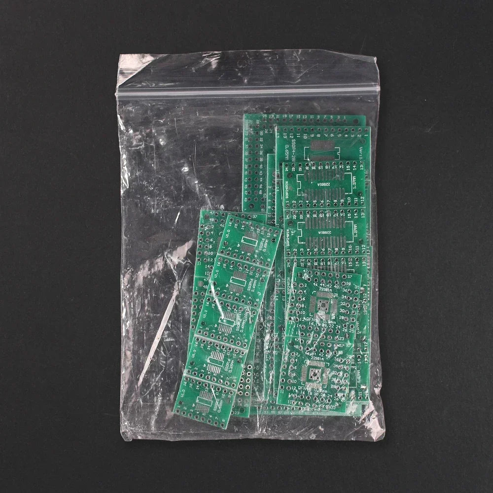 30PCS PCB Board Kit SMT To DIP Adapter Conversion Board Diy Electronic Assorted Set FQFP32 QFN48 SOP8 16/24/28 PCB