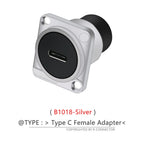 Waterproof D Type Chassis Connector,Type C Female to Female USB-C Converter Adapter Type-C Panel Mount DIY Jack with Dust Cover