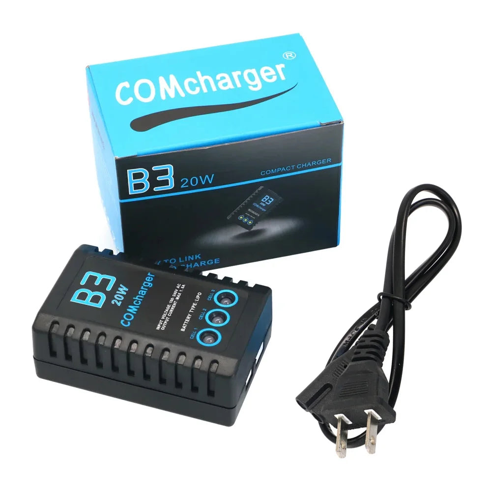 ComCharger Imax B3 20W 1.6A Compact Portable Battery Balance Charger For 7.4V 11.1V RC LiPo Battery EU US