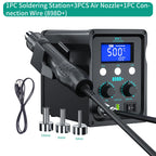 LUXIANZI 8589D+ 2 IN 1 Hot Air Gun Soldering Station With LED Digital Display For BGA PCB IC Repair Tool SMD Rework Station