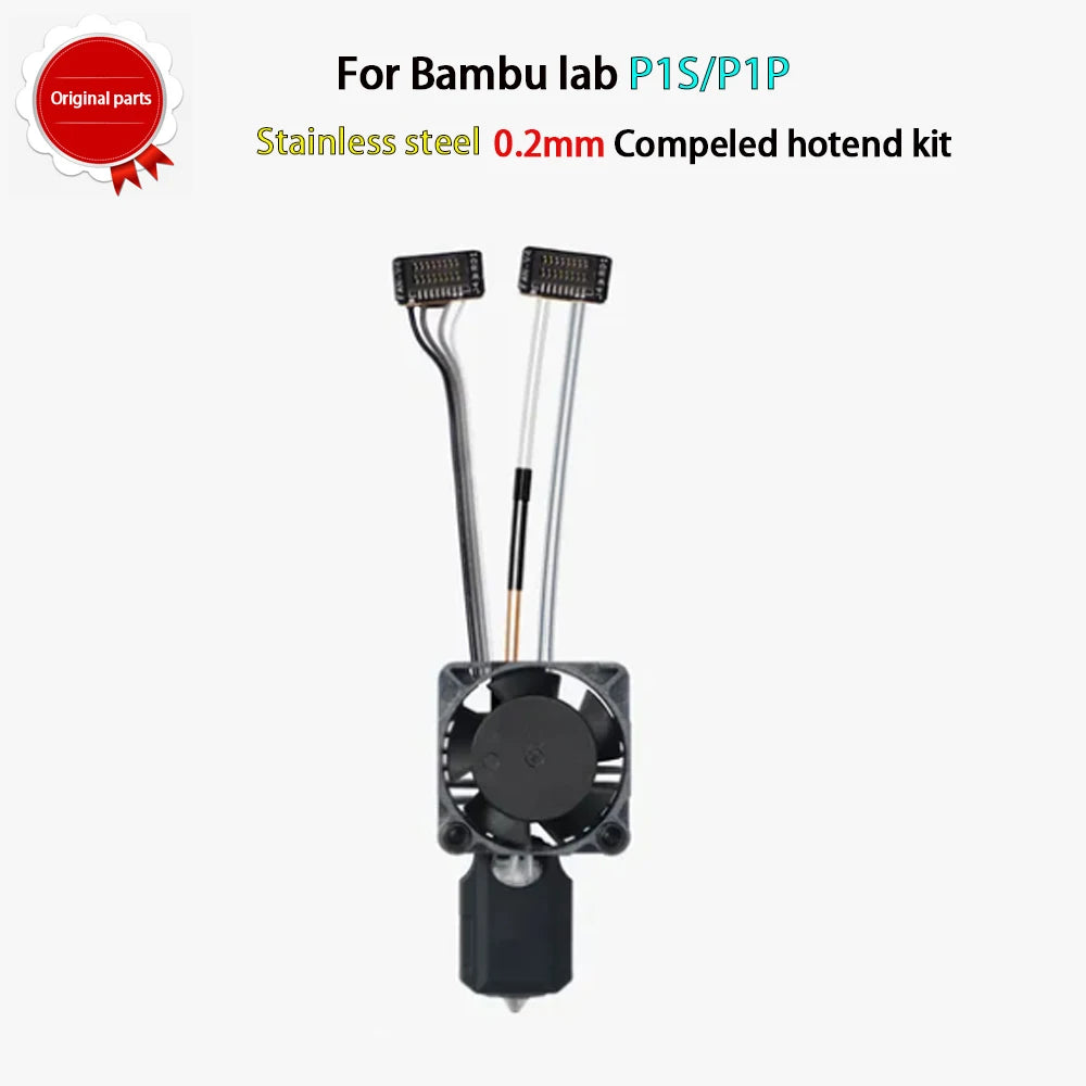 Original Hotend For Bambu Lab X1 X1C P1P P1S Hard Steel Nozzles Bamboo Hotend Thermistor For bambu lab cooling fan P1s X1c Hoend