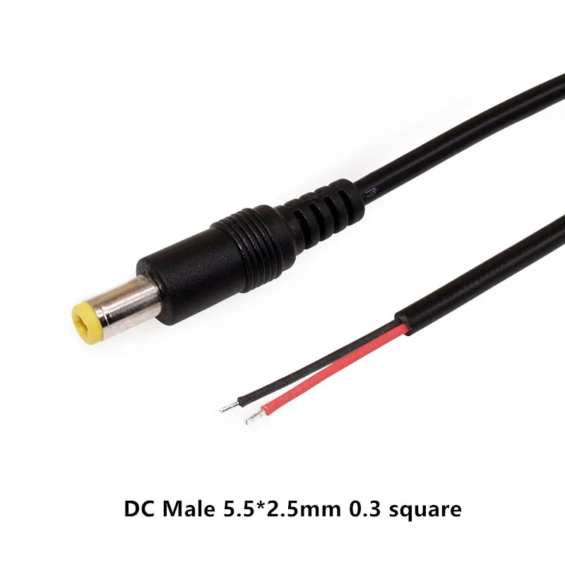 DC Power Plug 5.5 X 2.1 2.5mm 5.5 * 2.1mm Male Female CCTV Adapter Connector Cable Extension Cords 12V Surveillance Camera