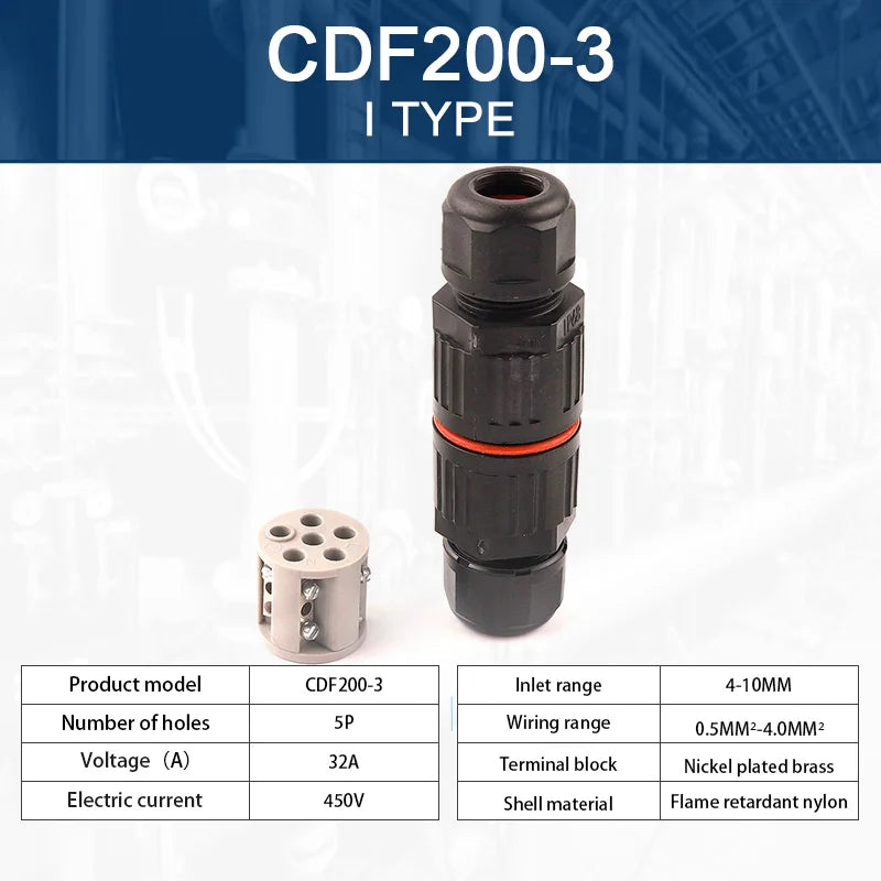 1Pcs I & T Shape Wire Connector 2/3/5 Pin Waterproof Connectors Fast Screw Connection Push-in Terminals Electric Junction Box