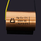 1pcs Copper foil Oil-Impregnated Silver Pin Polar Capacitor HIFI Audio DIY Grinding Mill Frequency Division Coupling MKP