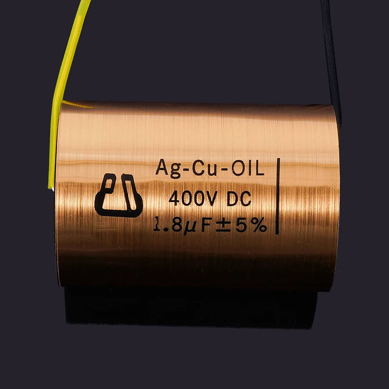 1pcs Copper foil Oil-Impregnated Silver Pin Polar Capacitor HIFI Audio DIY Grinding Mill Frequency Division Coupling MKP