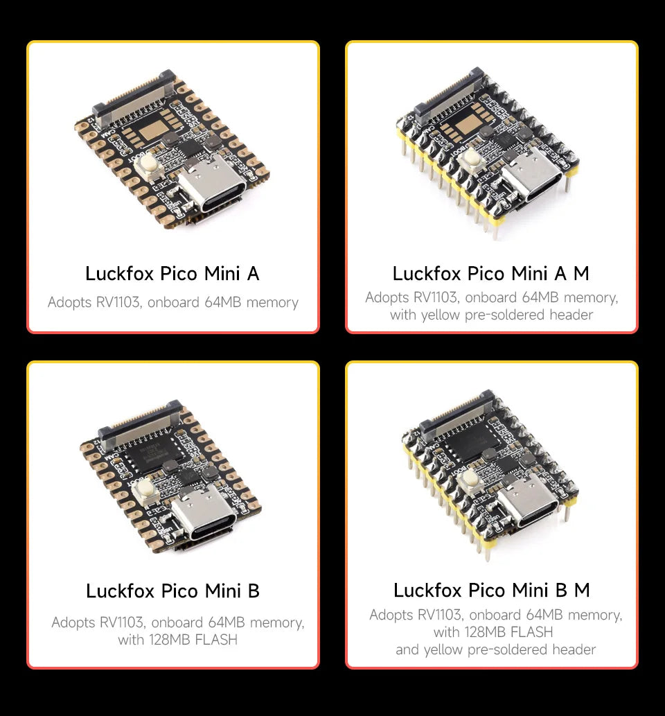 Pico Mini RV1103 Linux Micro Development Board  Integrates ARM Cortex-A7/RISC-V MCU/NPU/ISP Processors