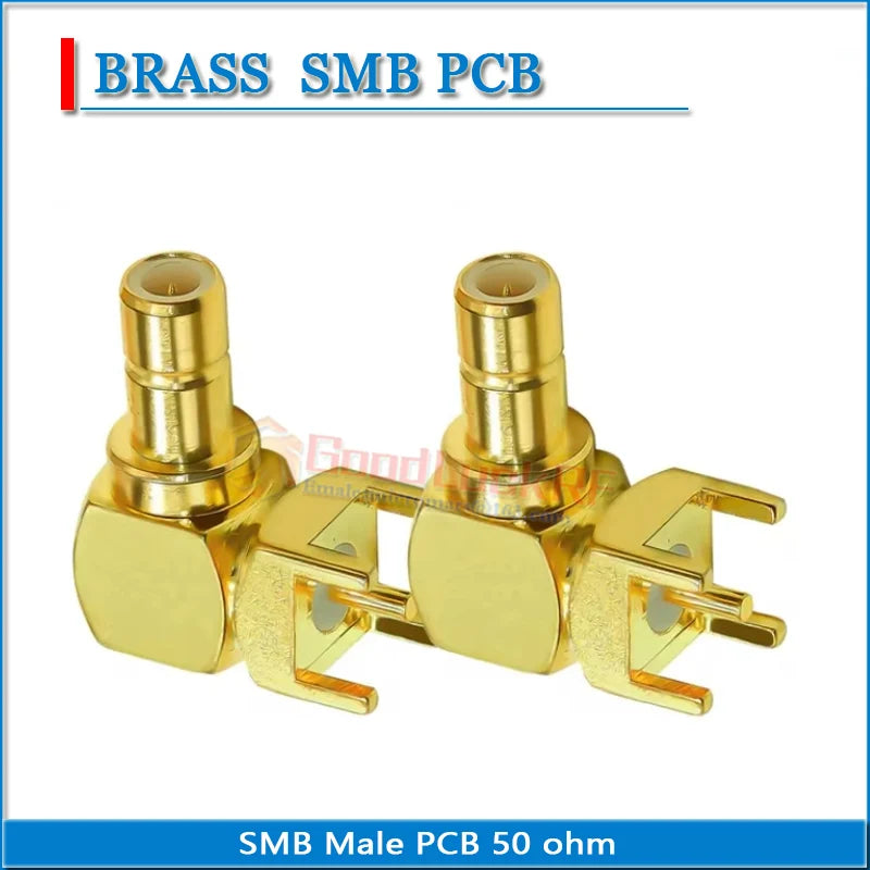 Kit Set SMB Male Female Right Angle 90 Degree Washer Nut Square Solder Edge PCB clip PC Board Mount Plug Brass GOLD Plated 50Ohm
