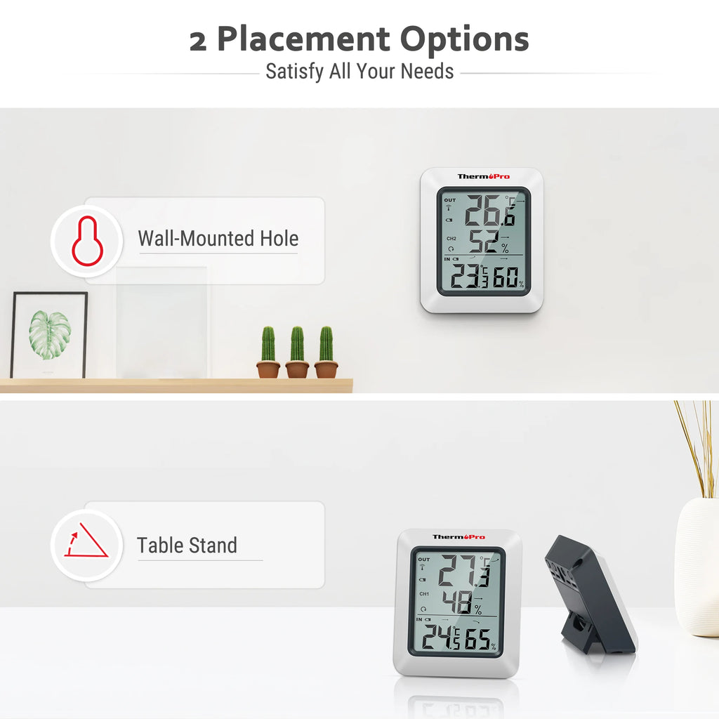 ThermoPro TP60C 60M Wireless Digital Indoor Outdoor Thermometer Hygrometer Weather Station for Home