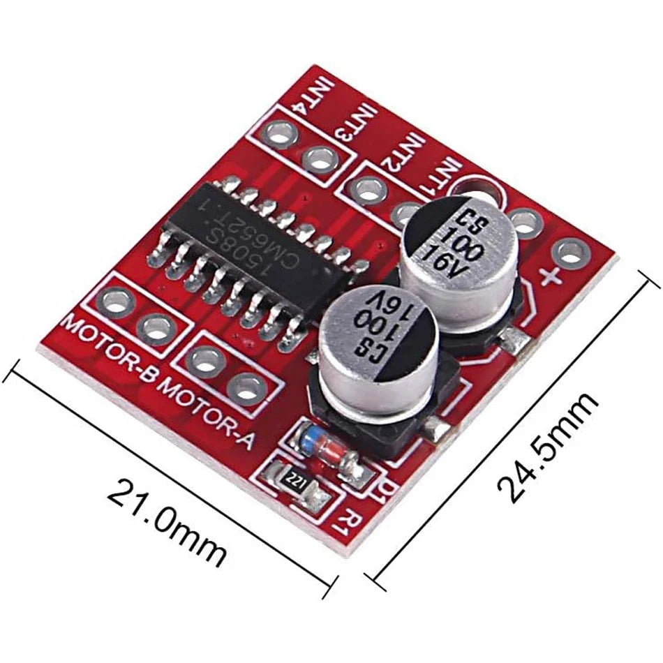 1-100pcs Mini L298N DC Motor Driver, MX1508 Mini Dual Channel 1.5A 2 Way PWM Speed Controller Dual H-Bridge Replace Stepper