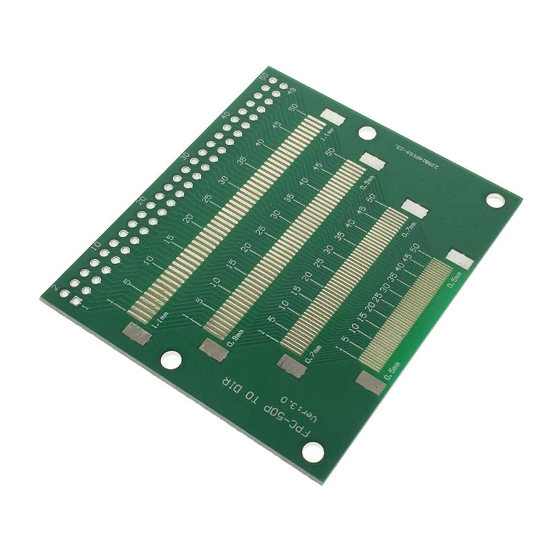 1Pcs FPC/FFC Transfer Board 8 Kinds Spacing  0.5/0.7/0.9/1.1MM  50P TO DIP 2.54MM 0.6/0.8/1.0/1.2MM Double Panel WEIHENGWEI
