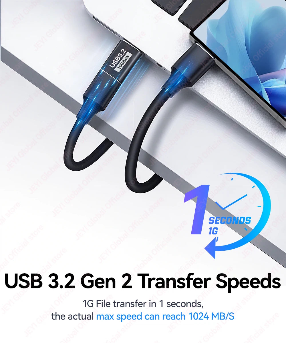 JEYI 5Pcs USB-A to Type-C Extension Adapter USB-C To USB 3.2 10Gbps OTG Coverter For Laptop PC Connector Converte S23 IWatch