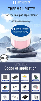 UPSIREN Thermal Putty UTP-8 For VGA GPU IC Processor Rapid Cooling Thermal Pad Replacement Heat Blocking Putty High Performance