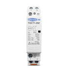 TOMZN TOCT1 2P 25A DC 12V 24V Coil 220V/230V 50/60Hz DIN Rail Household AC Modular Contactor 2NO or 1NO 1NC