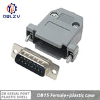 DB15 DB25 DB9 DB37 Parallel Serial Port Fmale/Male Solder Connector+Plastic Assemble Shell Cover 37 9 15PIN VGA Adapter