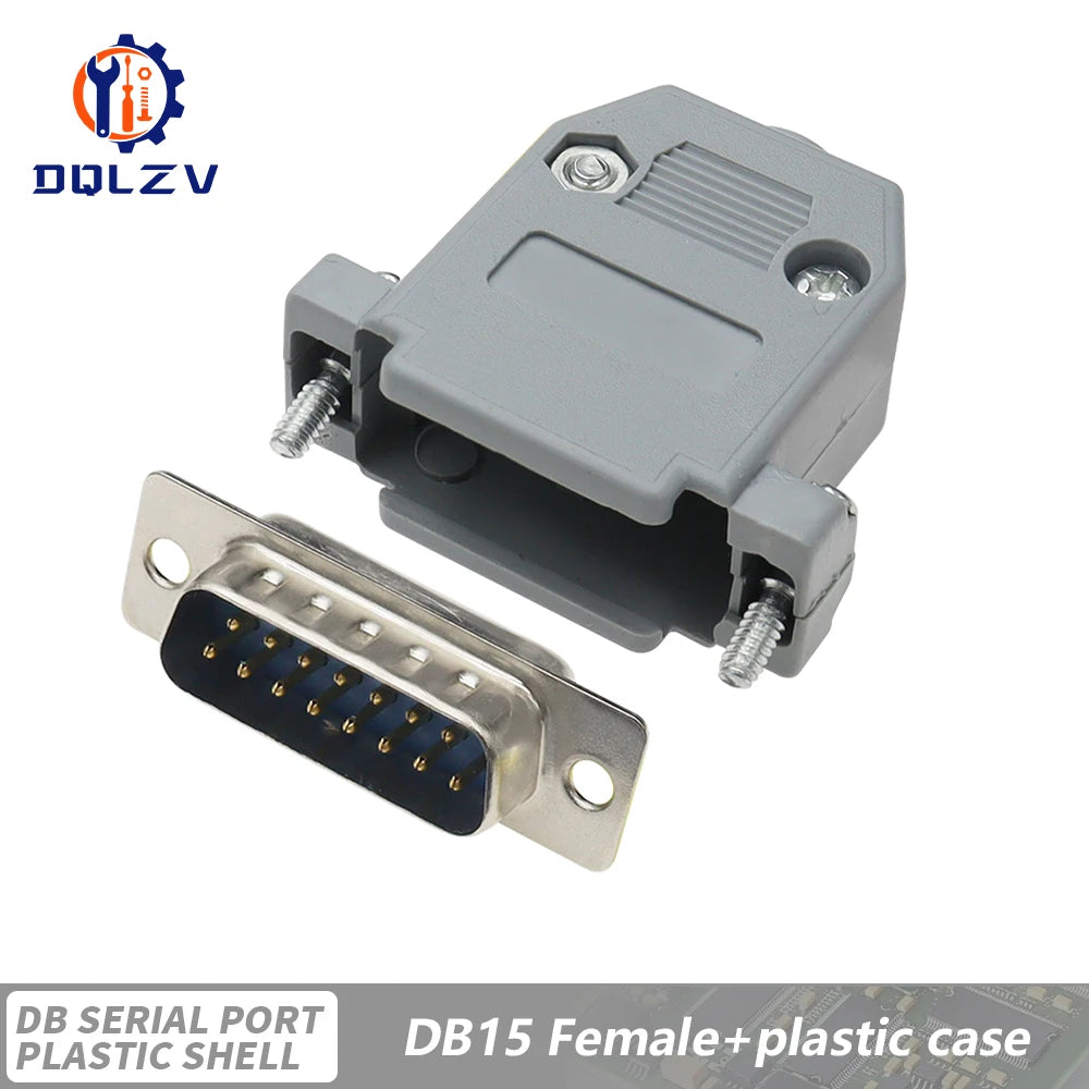DB15 DB25 DB9 DB37 Parallel Serial Port Fmale/Male Solder Connector+Plastic Assemble Shell Cover 37 9 15PIN VGA Adapter
