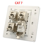 4 Sockets CAT7 RJ45 Faceplate LAN Network Outlet Jack Shielded CAT.6A Ethernet Wall Panel Board 86x86mm