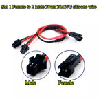2Pin LED Y Splitter Connector JST SM 1 Male/Female to 2 Female/Male Wire Cable 20AWG For WS2812 WS2811 SK6812 RGB RGBW Led Strip