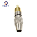 Gold RCA Male Adapter Non Solder Connector for Audio Video CCTV IP Camera Security Coaxial Cable Solderness Convertor