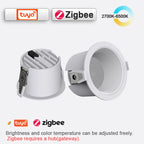 LED High-Efficiency Recessed, Ceiling Light Anti Glare Downlight,Tuya Bluetooth/ Zigbee matter Smart Lamp Lighting AC85V-260V