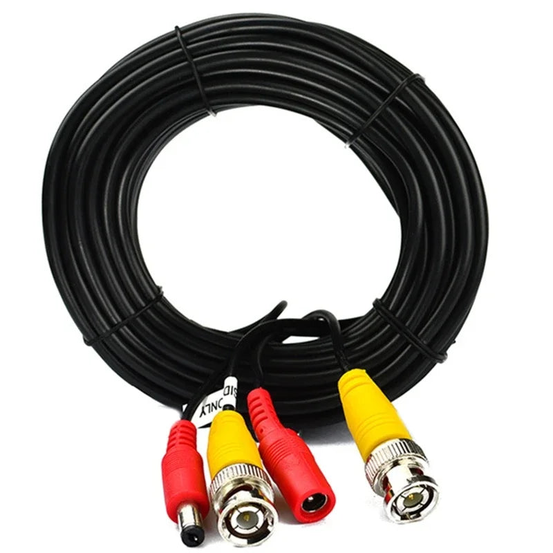 5-50M 2-in-1 BNC + DC Power Video Extension Cable for AHD CCTV Camera DVR Systems Security for Outdoor Surveillance HD Video