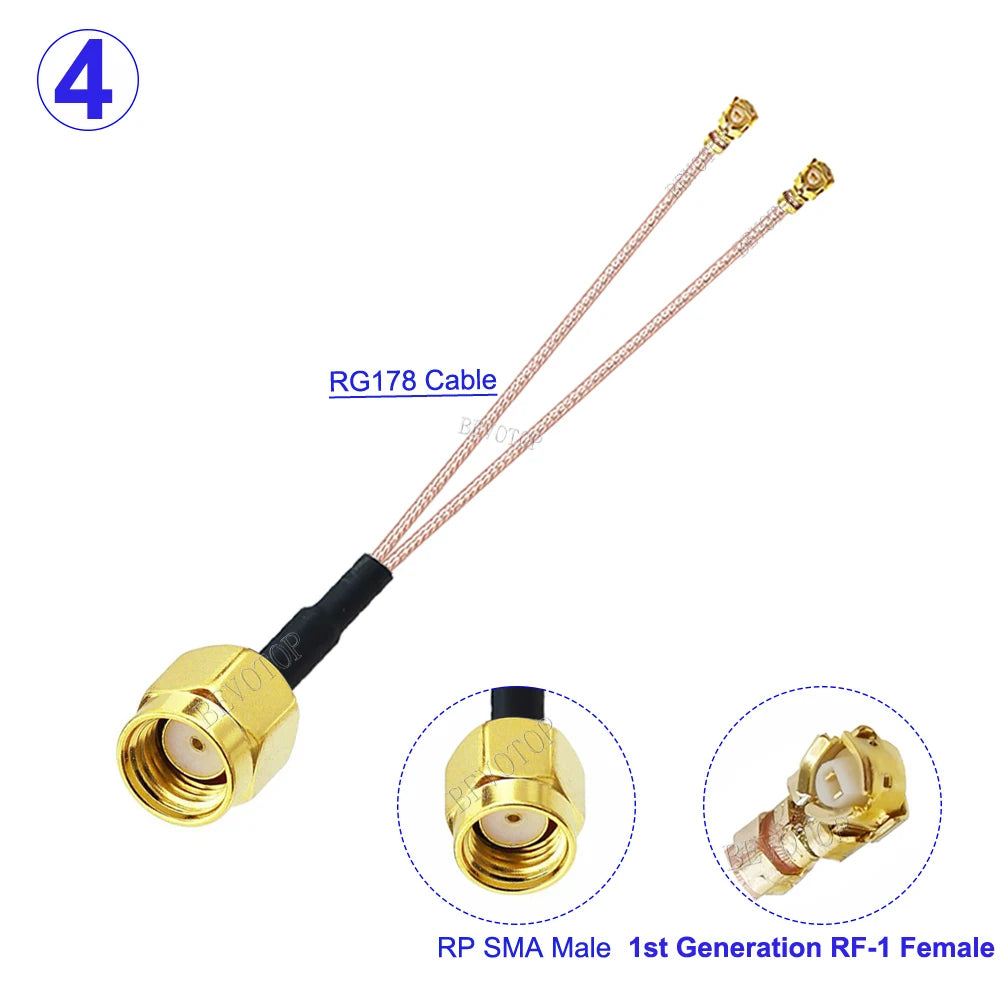 1PCS RG178 SMA Female to 2*IPX-1 Female Connector Y Splitter SMA to IPX Cable Pigtail RF Coaxial WIFI Antenna Extension Jumper