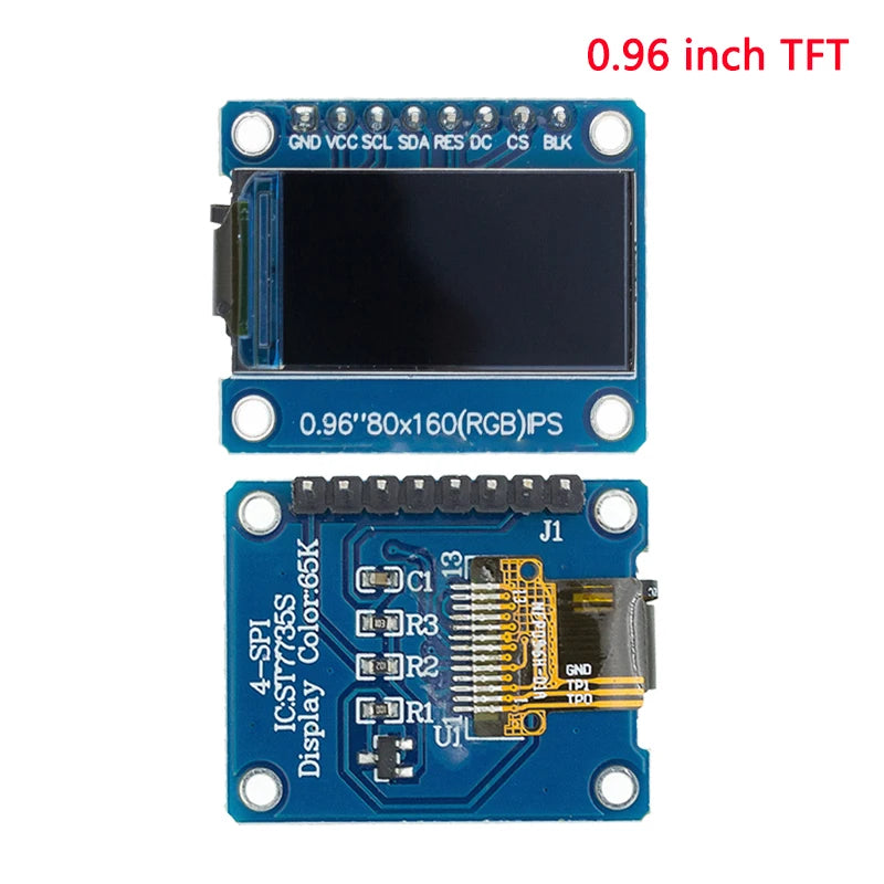 TFT Display 0.96/1.3/1.44/1.77/1.8/2.4/2.8 inch IPS 7P SPI HD 65K TFT Full Color LCD Module ST7735 Drive IC 80*160  For Arduino