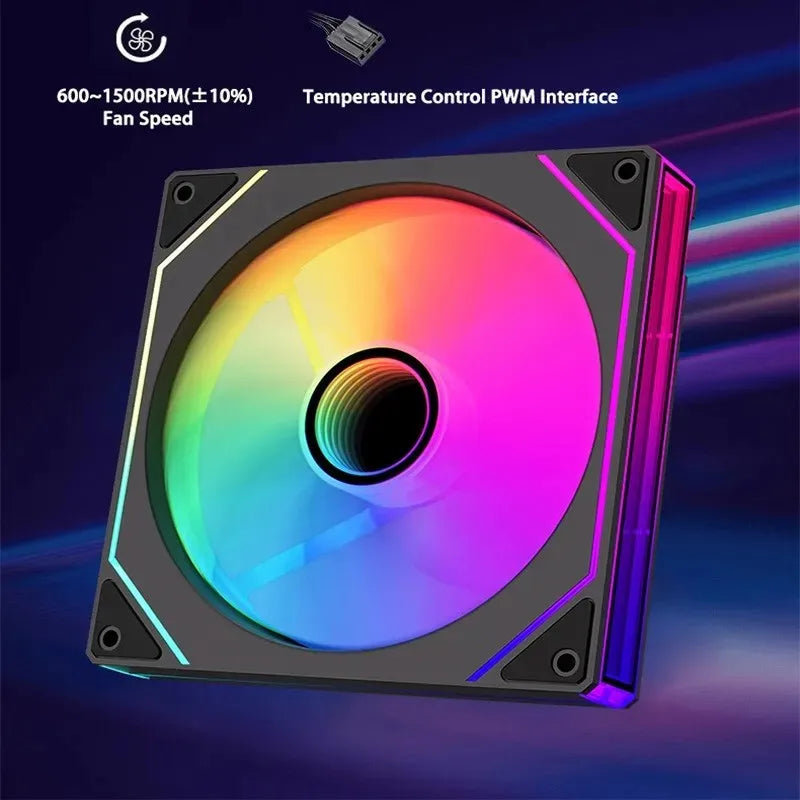 LDPCSJ 14cm ARGB PWM Quiet Computer Cooling Fan, LDPCSJ PRISM 4PRO PC Case Fan 61.5CFM High Airflow 650-1800RPM 12V 4 Pin Fan