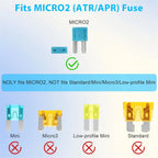 Micro2 Fuses Assortment Kit- 105 Pcs ATR APT Blade Car Fuses With Fuse Puller, Automotive Replacement Fuse For Car, Boat, RV
