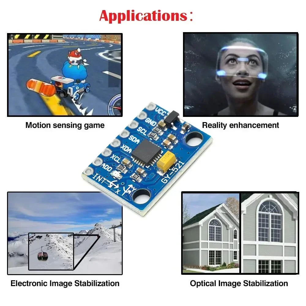 GY-521 MPU-6050 MPU6050 3 Axis Analog Gyroscope Sensors + Accelerometer Module IIC For Arduino Quadcopter Drone 3-5V DC