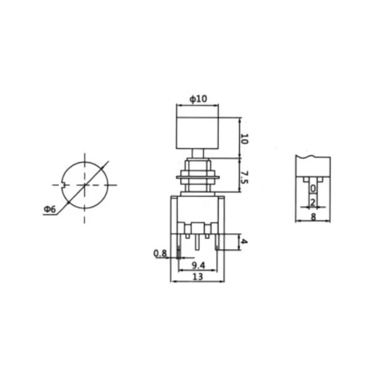 5/20/100PCS 6MM 3Pin C-NO-NC DS-612 Mini Momentary Automatic Return Push Button Switch ON-(ON) 2A250VAC/5A120VAC Toggle Switch