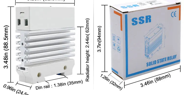 LCTC DIN Rail Mounted Relay SSR Slim Solid State Relay With Heat Sink DC Control AC 10A 25A 40A 50A 60A 80A Industrial Relay