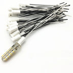 20pcs G4 DC Halogen LED Ceramic Light Socket G4 LED Lamp Base Holder with 10cm 20cm 50cm 150cm High Temperature Resistant Wire