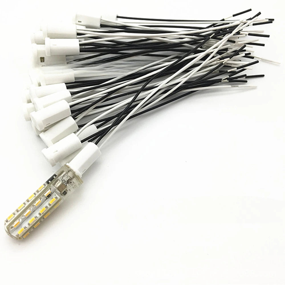 20pcs G4 DC Halogen LED Ceramic Light Socket G4 LED Lamp Base Holder with 10cm 20cm 50cm 150cm High Temperature Resistant Wire