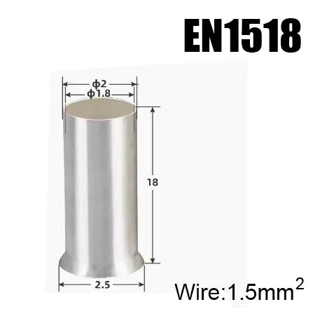 EN Copper Electrical Wire Non-Insulated Naked Sleeve Tubular Crimpare Connectors Tube Cord End Ferrules Cable Lug Crimp Terminal
