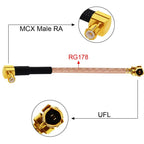 1PC MCX /MMCX Plug Jack Connector to UFL Pigtail Cable Adapter RG178 10cm For Wireless Modem