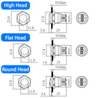 16/19mm 1NO 1NC Flat Head Waterproof Momentary Reset Metal Push Button Switch Screw Terminal Car Engine Doorbell PC Power Switch