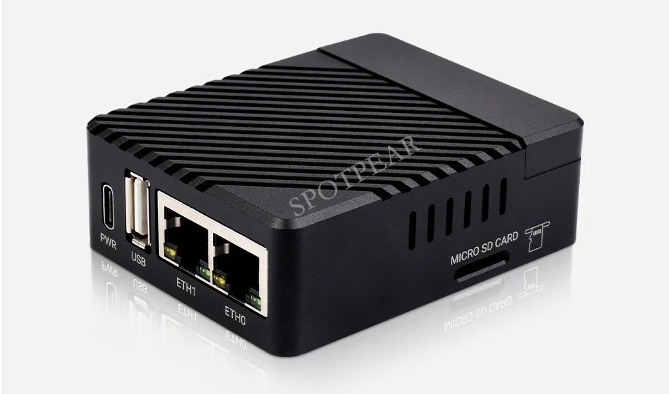 Raspberry Pi CM4 dual ETH mini Open-source Router Board Metal case for Compute Module 4 IO Board  5V, Type-C interfac
