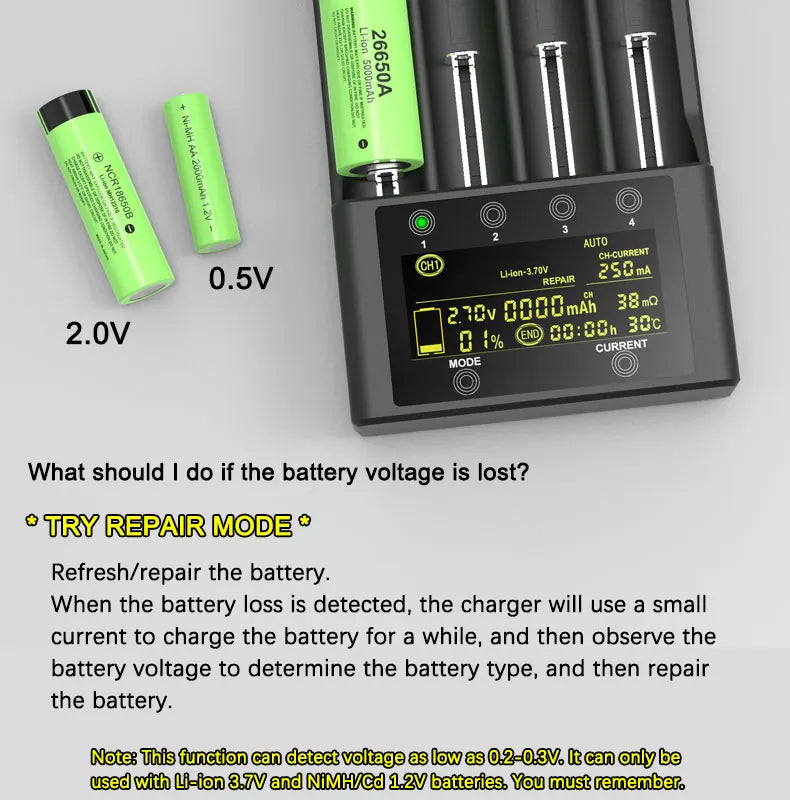 NEW LiitoKala Lii-600 Battery Charger For Li-ion 3.7V NiMH 1.2V battery Suitable 18650 26650 21700 26700 16340 14500 AA AAA
