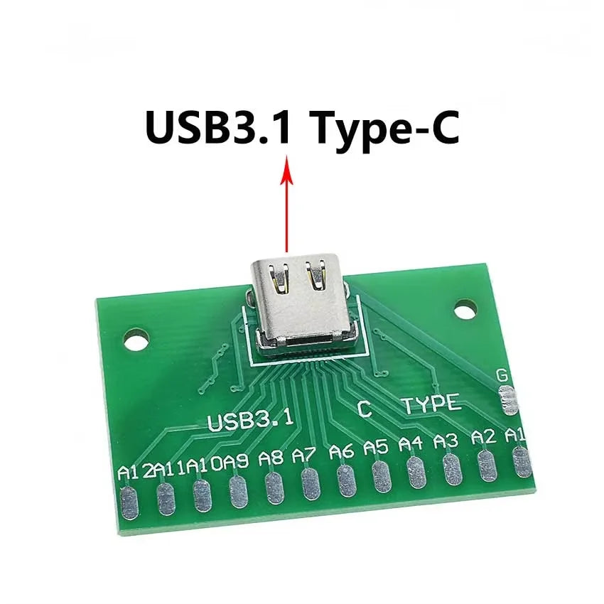1PCS Male USB Type-C Micro Mini USB 2.0 3.0 Female USB B Connector Interface to 2.54mm DIP PCB Converter Adapter Breakout Board