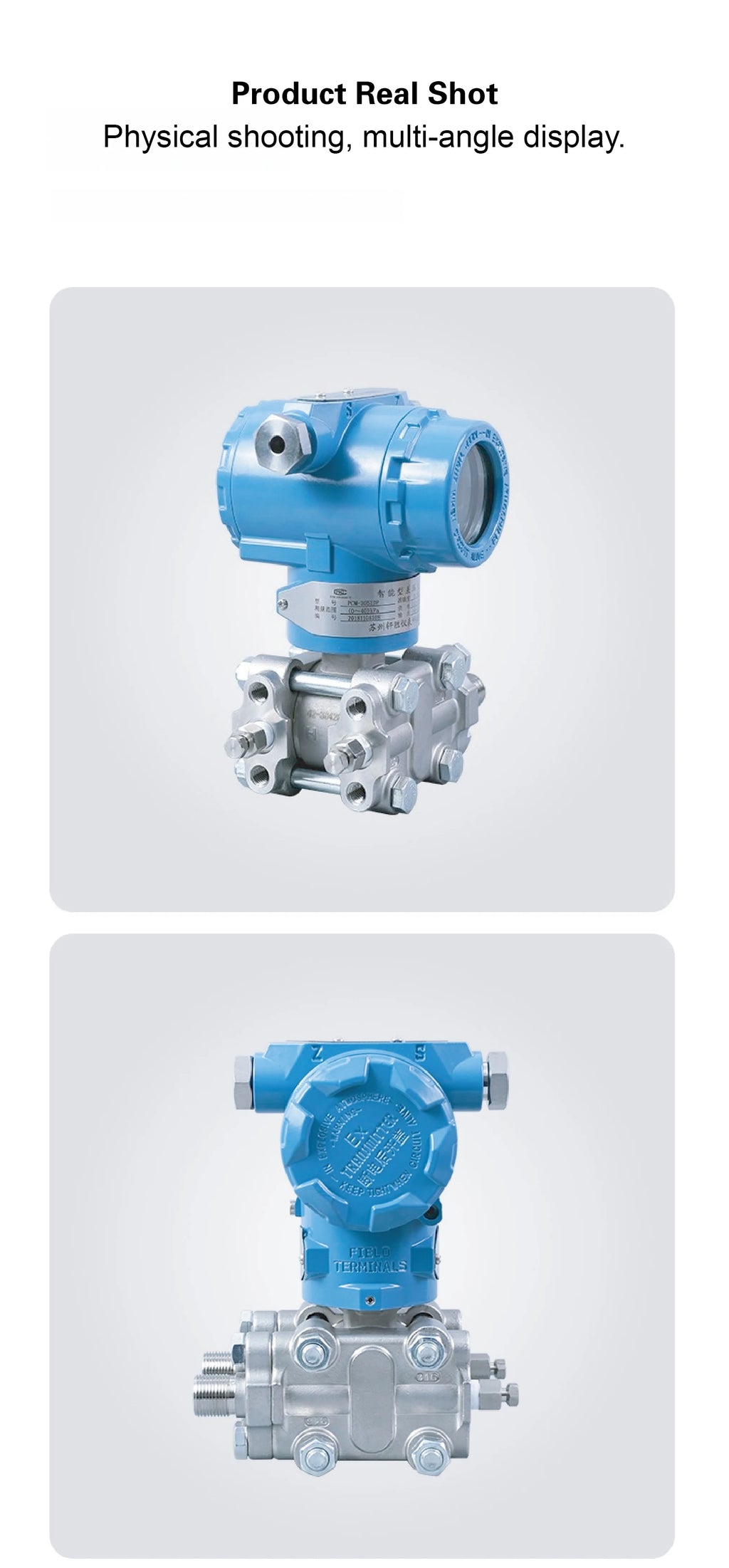 3051DP Differential Pressure Transmitter 4-20mA+HART Explosion Proof Digital Sensor for Industrial Automation